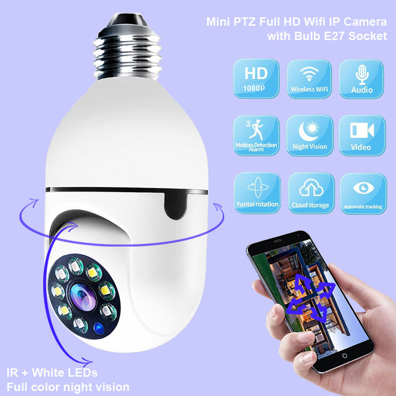 WiFi CAMERA 1080P Bulb 4X Zoom Camera E27 Home 5GWiFi Alarm Monitor - My Store