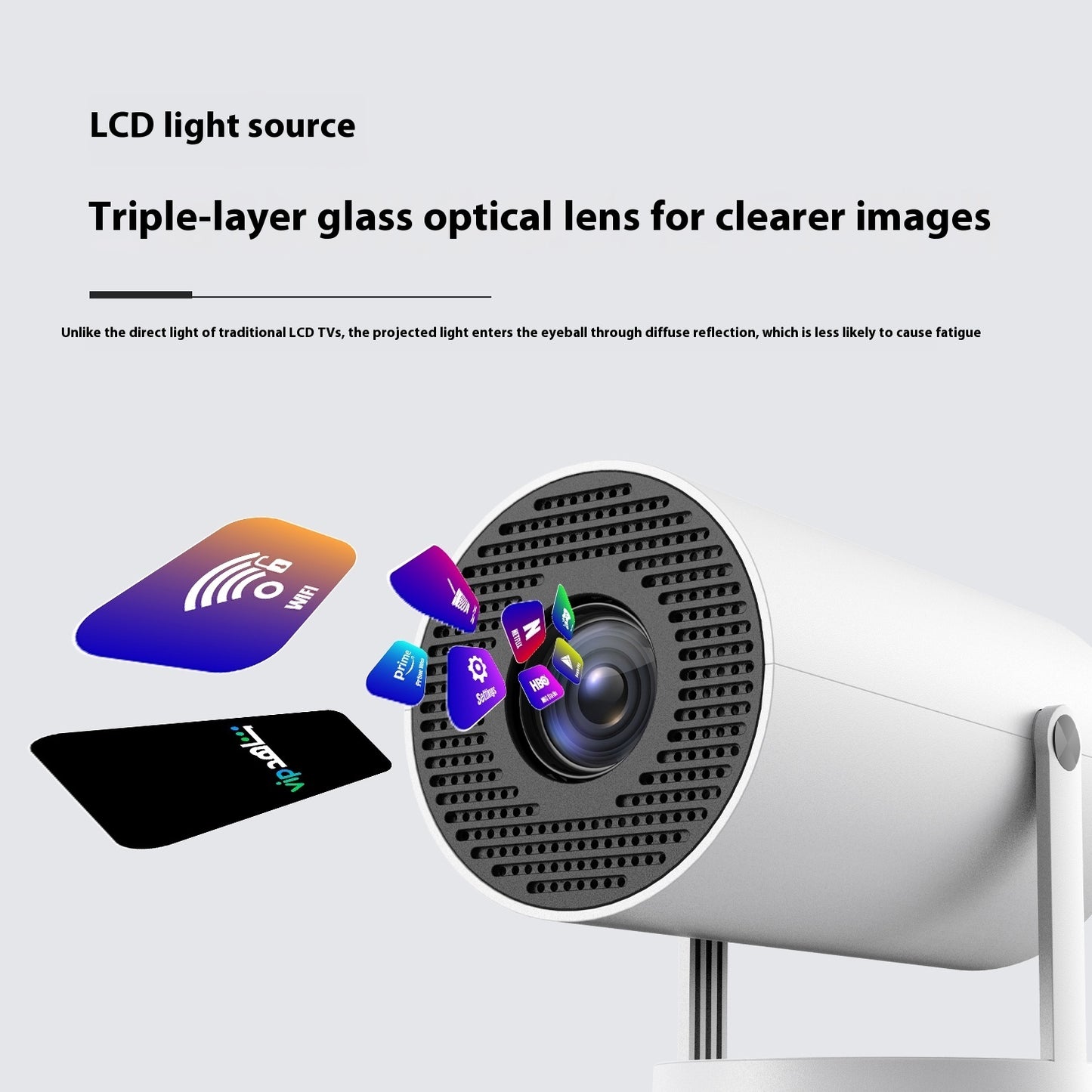 Portable 180 Degrees Projector for Home with Automatic Focus - My Store